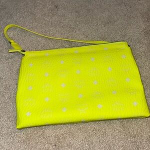 MCM Neon Yellow Wristlet Clutch
